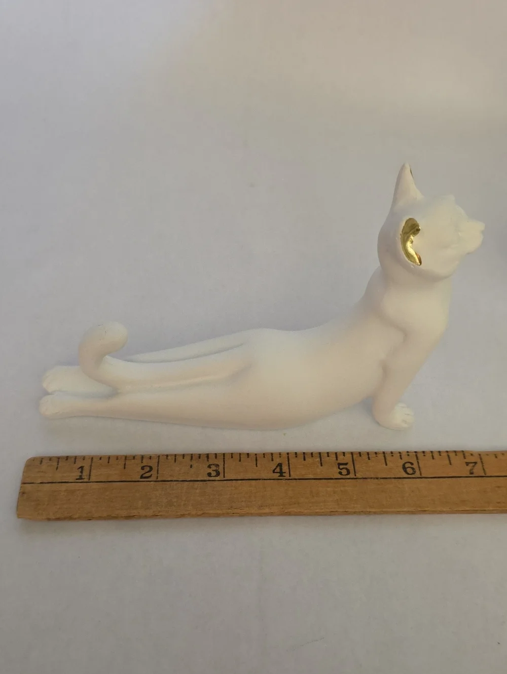 Three Hands Corp Set of 3 Yoga Cat Resin Figurines - White w/Gold Inner Ears Zen